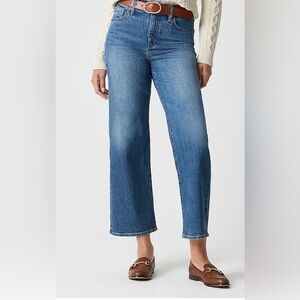 J. Crew Factory Wide-Leg Cropped Jean in All Day Stretch